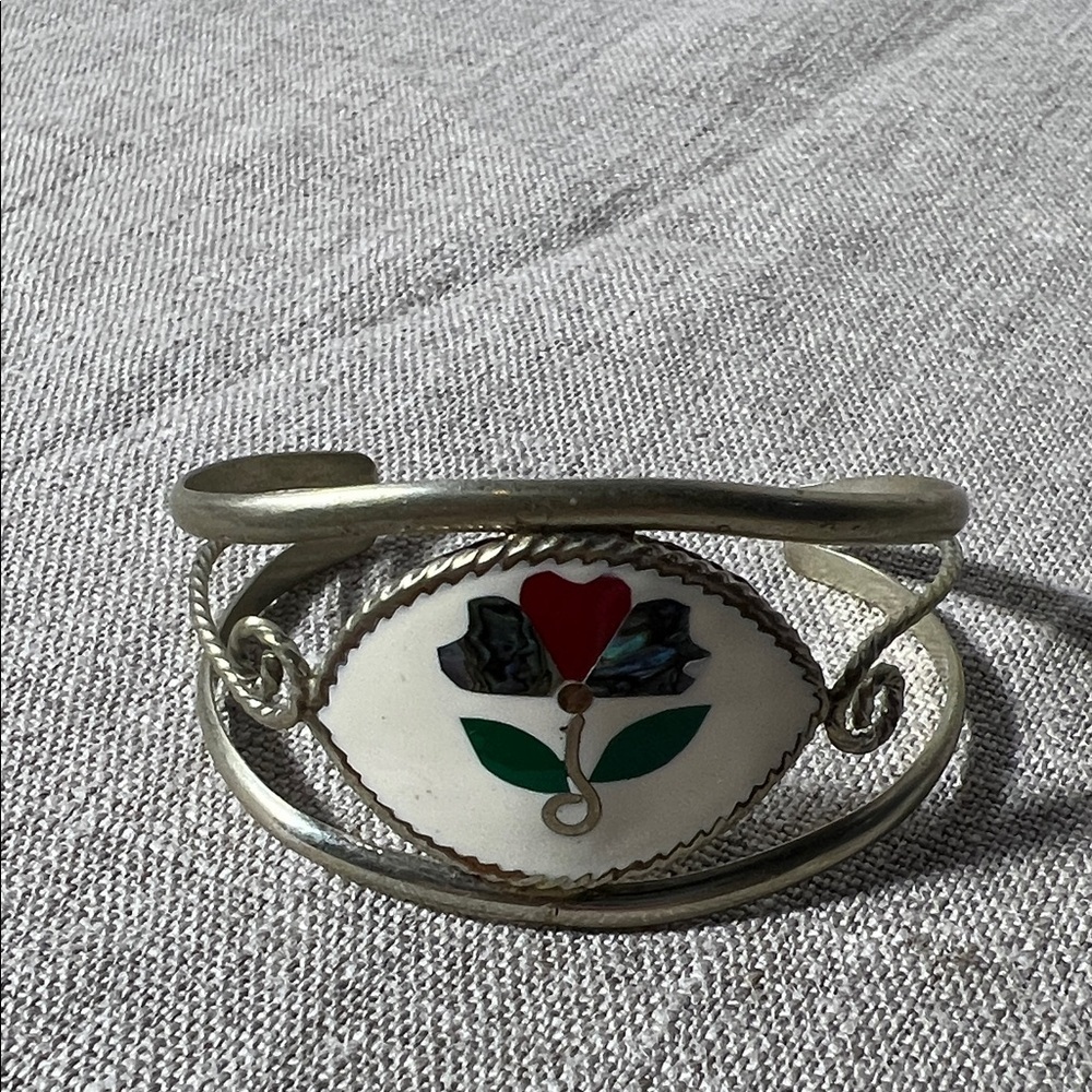 Silver Toned Metal Bracelet ALDIE Signed. WA533